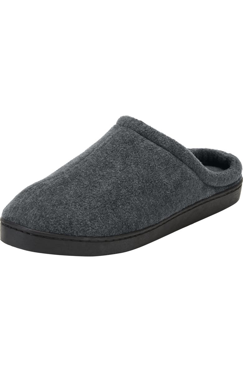 KingSize Fleece Clog Slippers, Main, color, Charcoal