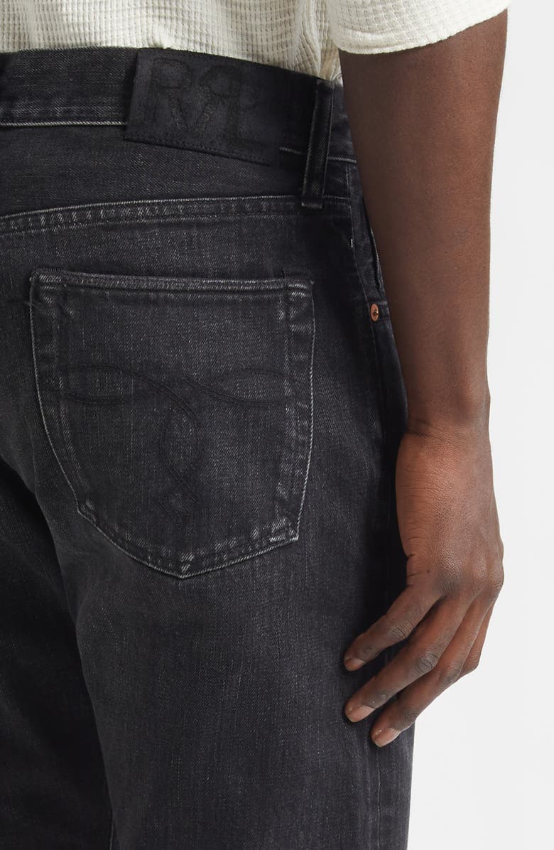 Double RL Slim Fit Selvedge Bootcut Jeans, Alternate, color, Distressed Black