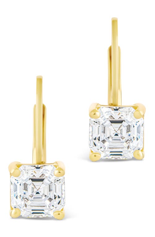Sterling Forever Princess Cut Cubic Zirconia Lever-back Earrings In Gold