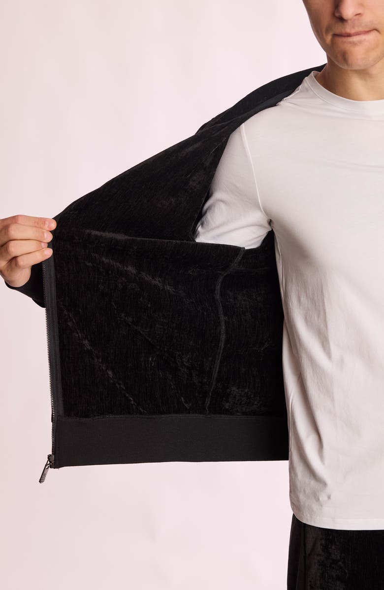 PAISLEY & GRAY Full Zip Velvet Hoodie, Alternate, color, Black Velvet