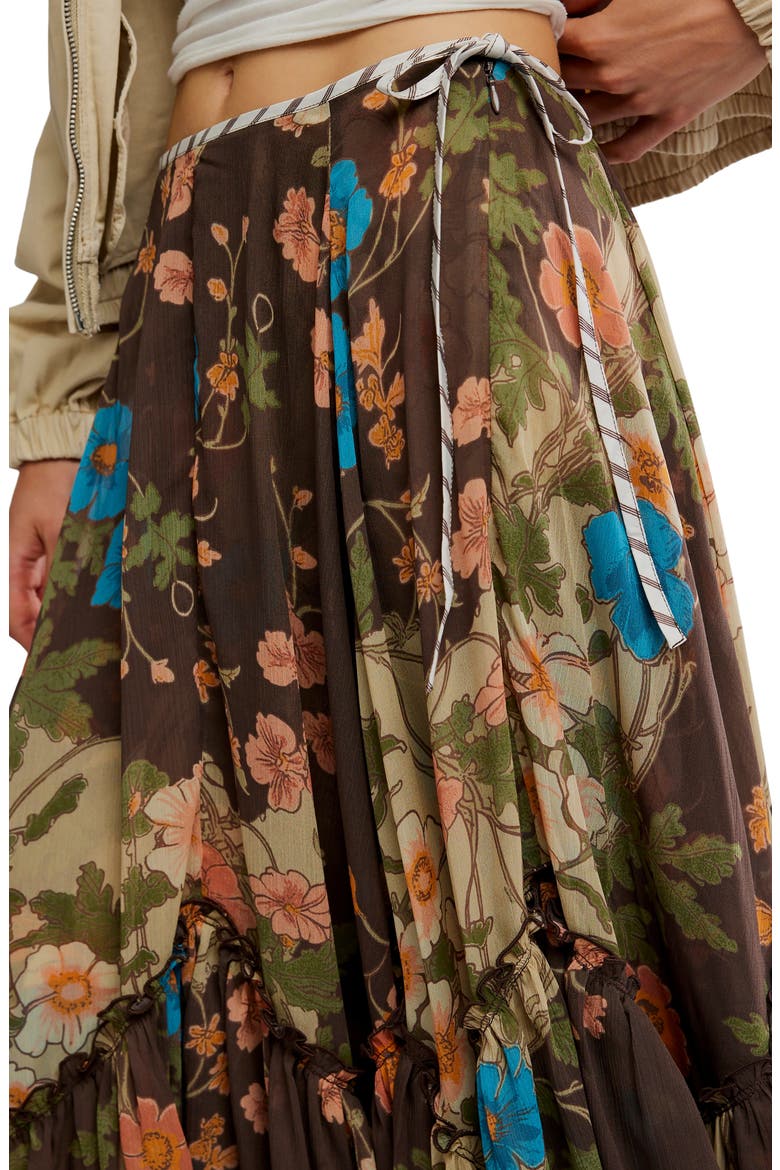 Palermo Villa Chiffon Maxi Skirt, Alternate, color, BROWN COMBO