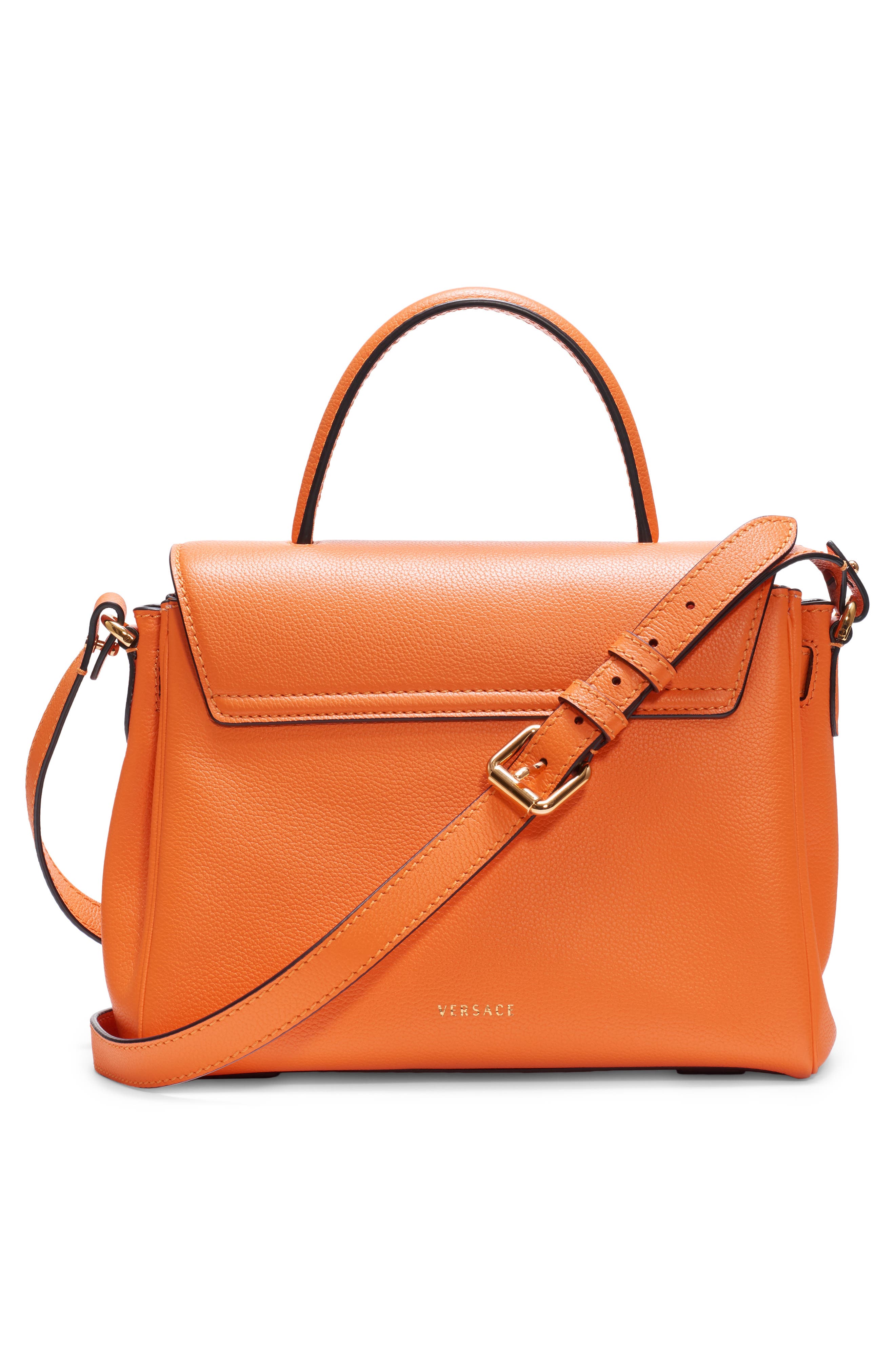 La Medusa Medium Leather Top Handle Bag, Alternate, color, ORANGE