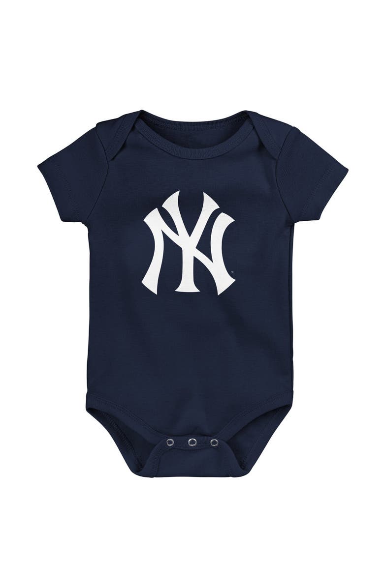 Outerstuff Infant Navy/White/Heather Gray New York Yankees Biggest Little Fan 3-Pack Bodysuit Set, Alternate, color, 