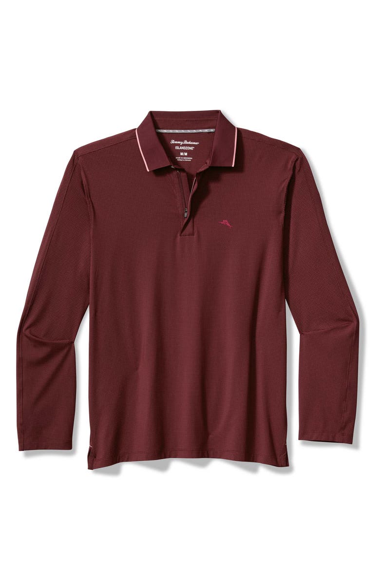 Tommy Bahama Palm Desert Fairaway Long Sleeve Polo, Main, color, Aged Claret