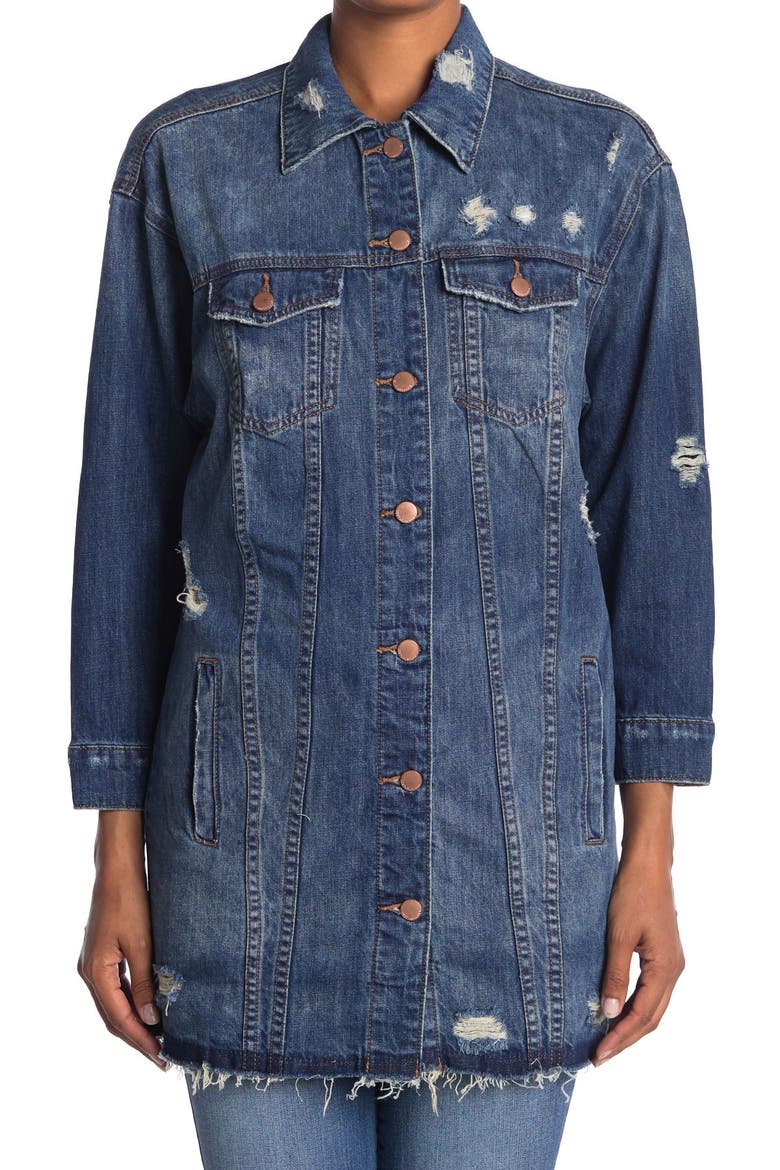 Oversized Boyfriend Denim Jacket, Alternate, color, SAND CANYON W/M