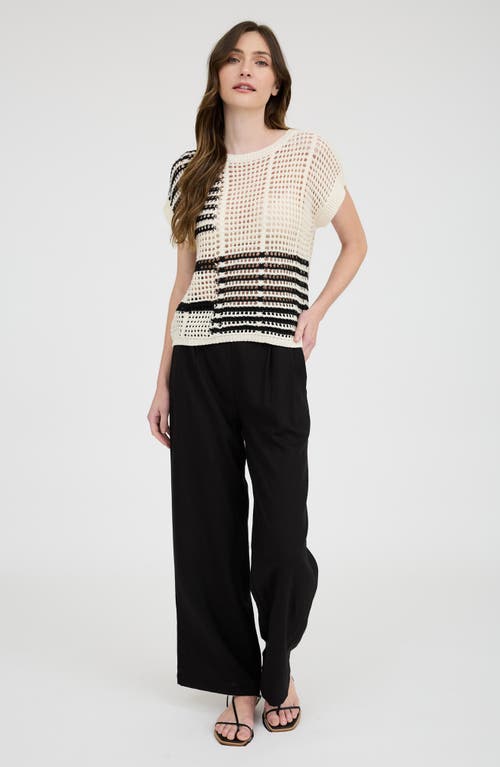 BLU PEPPER BLU PEPPER COLORBLOCK OPEN KNIT TOP 