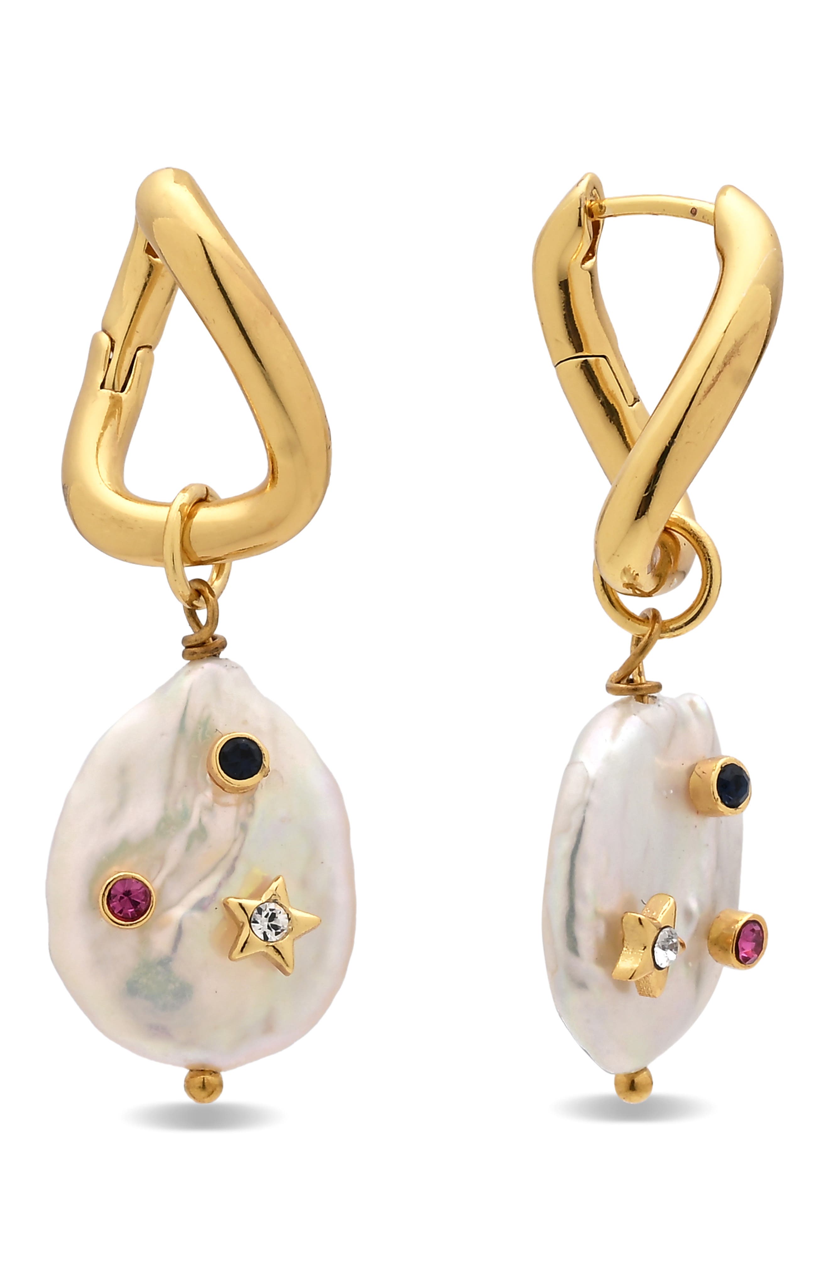 EYE CANDY LOS ANGELES Saskia Faux Pearl & Crystal Drop Earrings