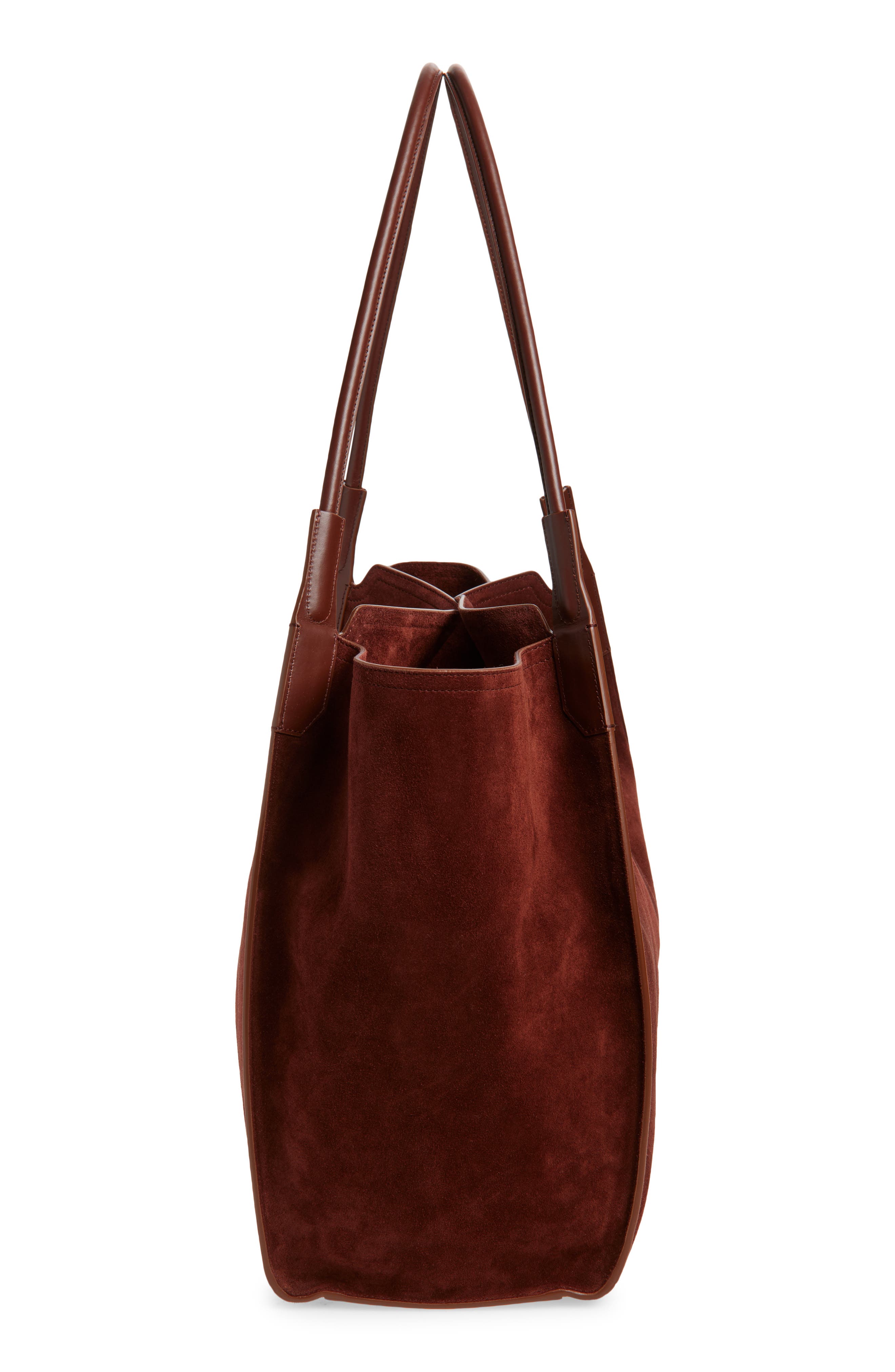 Victoria Beckham Victoria Sue Suede Tote, Alternate, color, Dark Brown