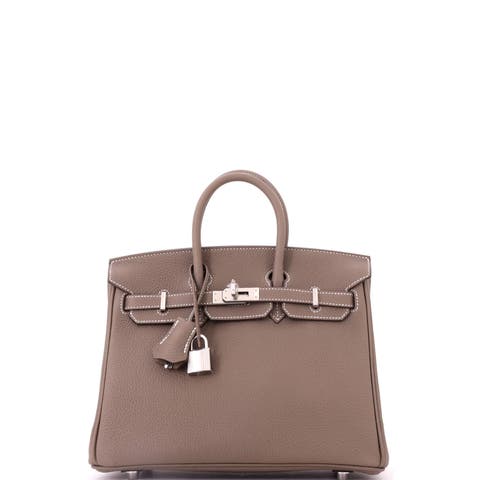 Birkin Handbag Grey Togo with Palladium Hardware 25