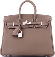 Pre-Owned Hermes Birkin Handbag Grey Togo with Palladium Hardware 25