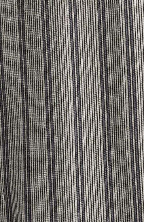 Open Edit Stripe Camp Shirt In Gray