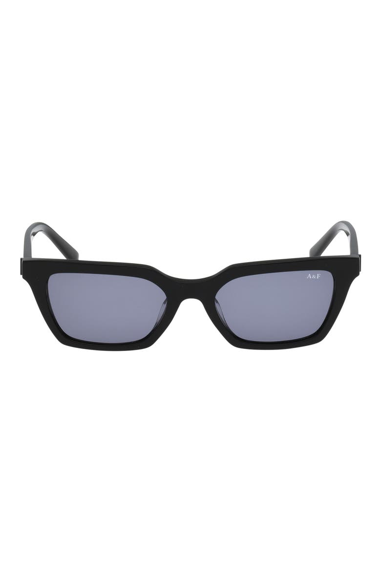 52mm Cat Eye Sunglasses, Main, color, SHINY BLACK / SMOKE