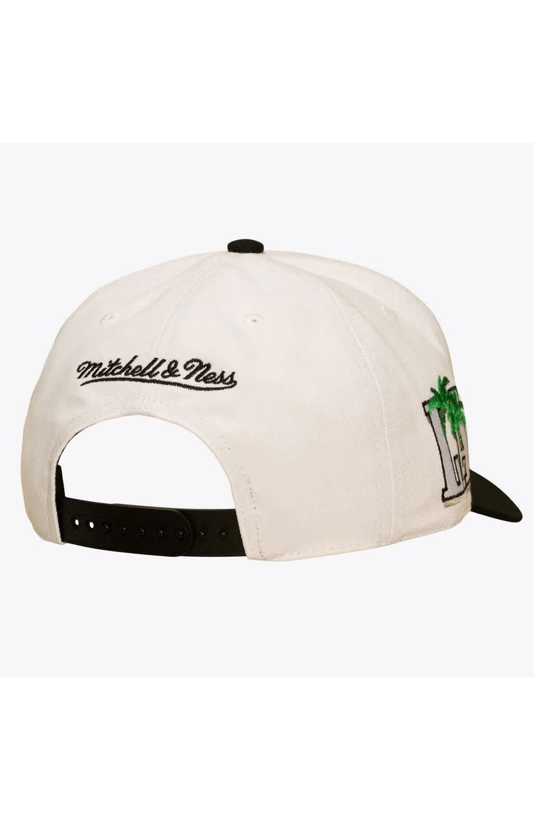 Mitchell & Ness Men's Mitchell & Ness White/Black Los Angeles Lakers In the City Pro Pinch Snapback Hat, Alternate, color, White