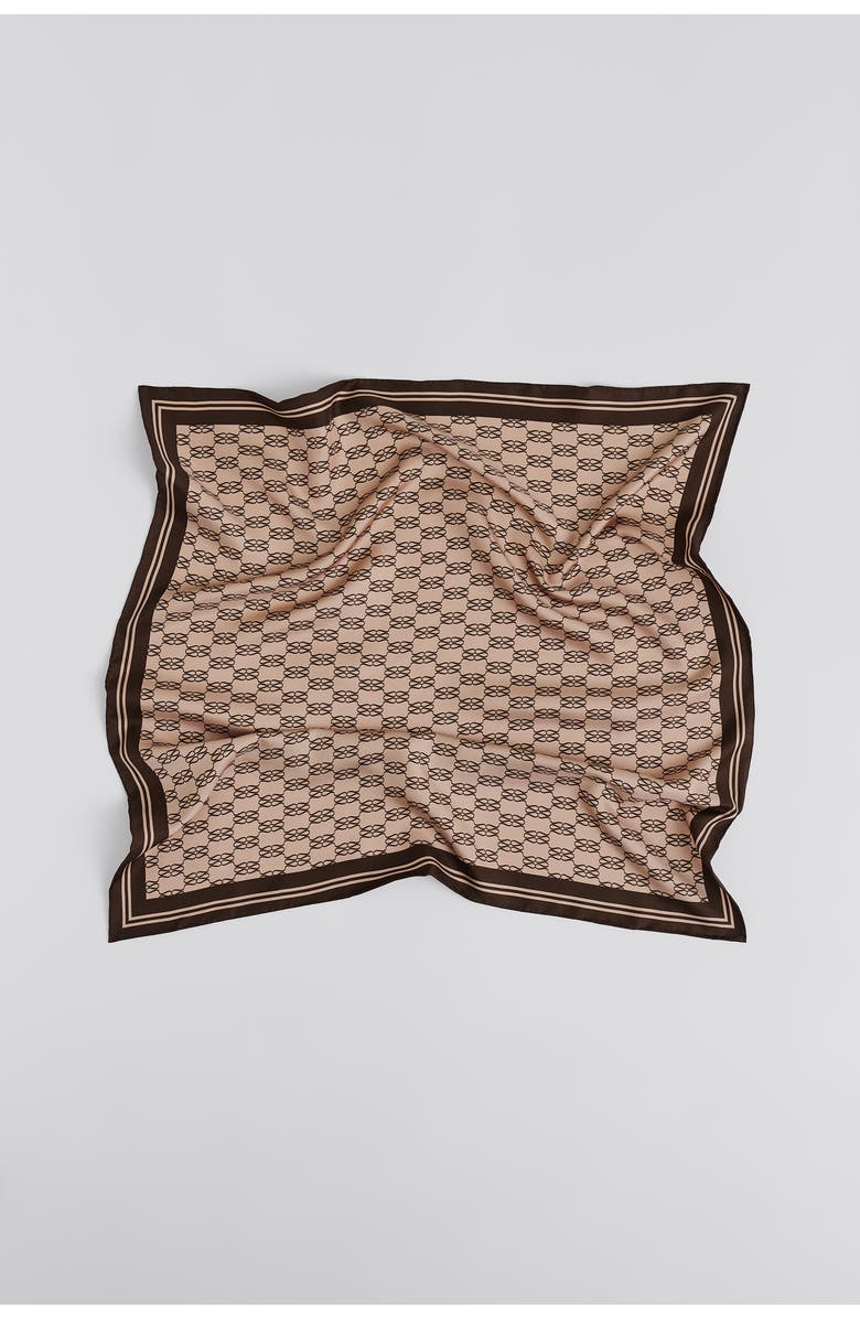 Malina Silk Twill Lightweight Scarf, Main, color, Monogram Cream