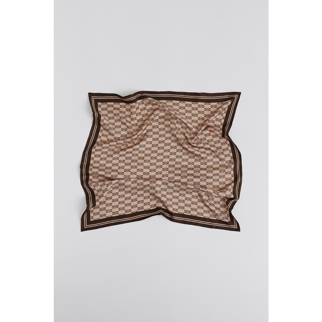 Malina Silk Twill Lightweight Scarf In Brown