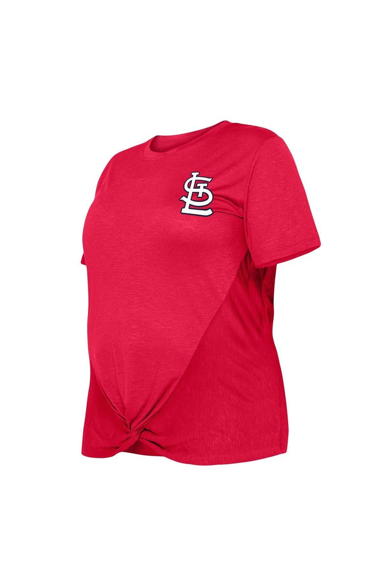 New Era Women's New Era Red St. Louis Cardinals Plus Size Two-Hit Front Knot T-Shirt, Alternate, color, Red