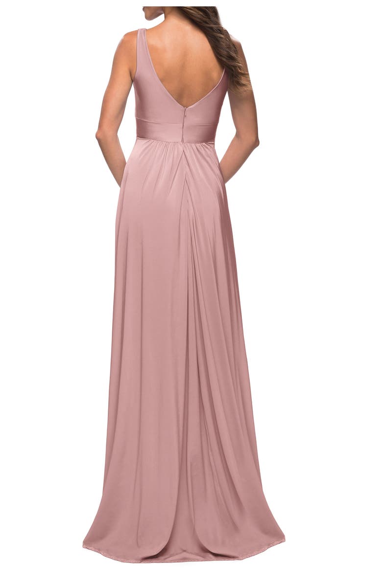 Empire Waist Gown with Deep V Neckline