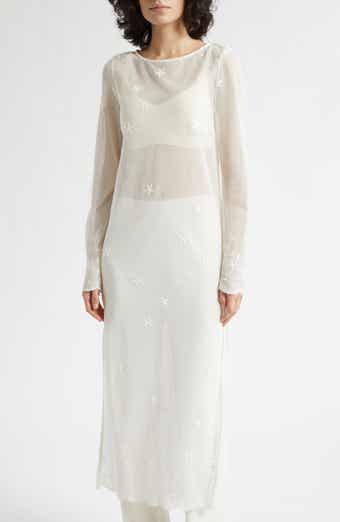 Cove Sheer Embroidered Open Knit Kaftan