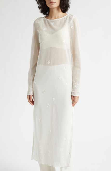 Cove Sheer Embroidered Open Knit Kaftan