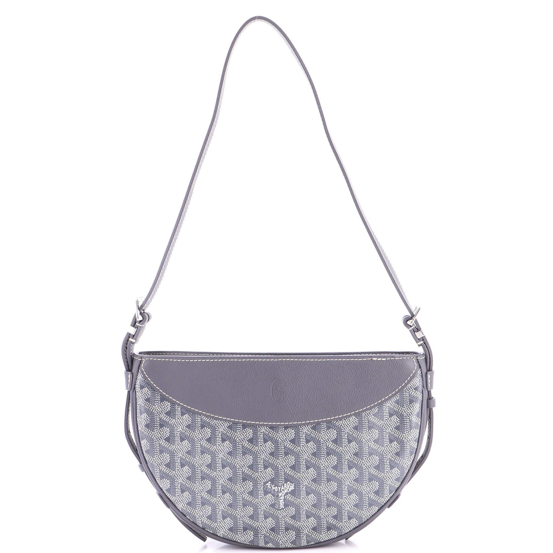 Hirondelle Shoulder Bag Coated Canvas and Leather, Main, color, Gray