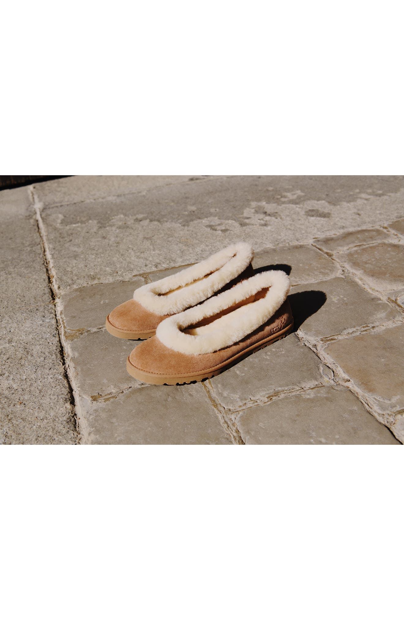 UGG® Zora Genuine Shearling Trim Ballet Flat (Women) | Nordstrom