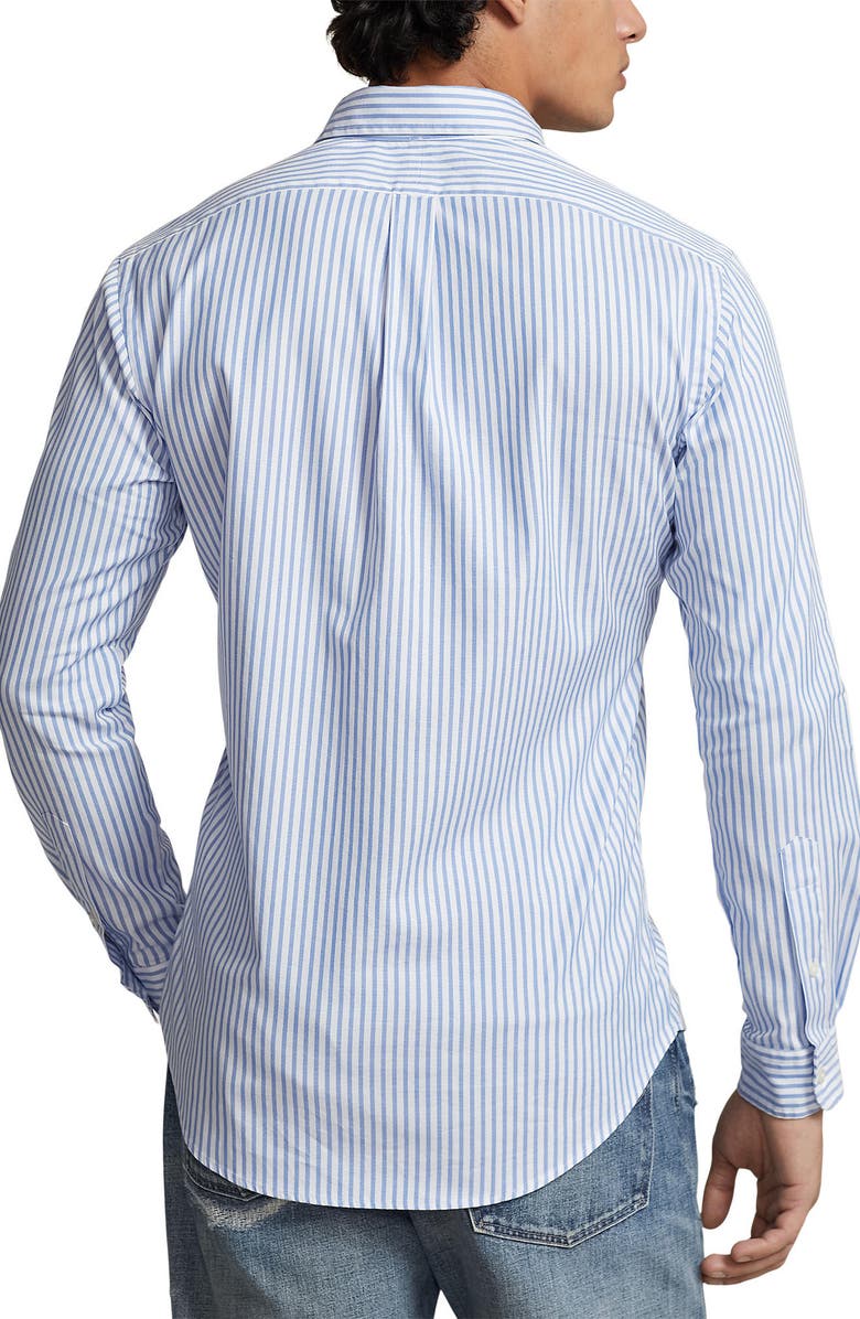 Polo Ralph Lauren Stripe Stretch Cotton Oxford Button-Down Shirt, Alternate, color, 