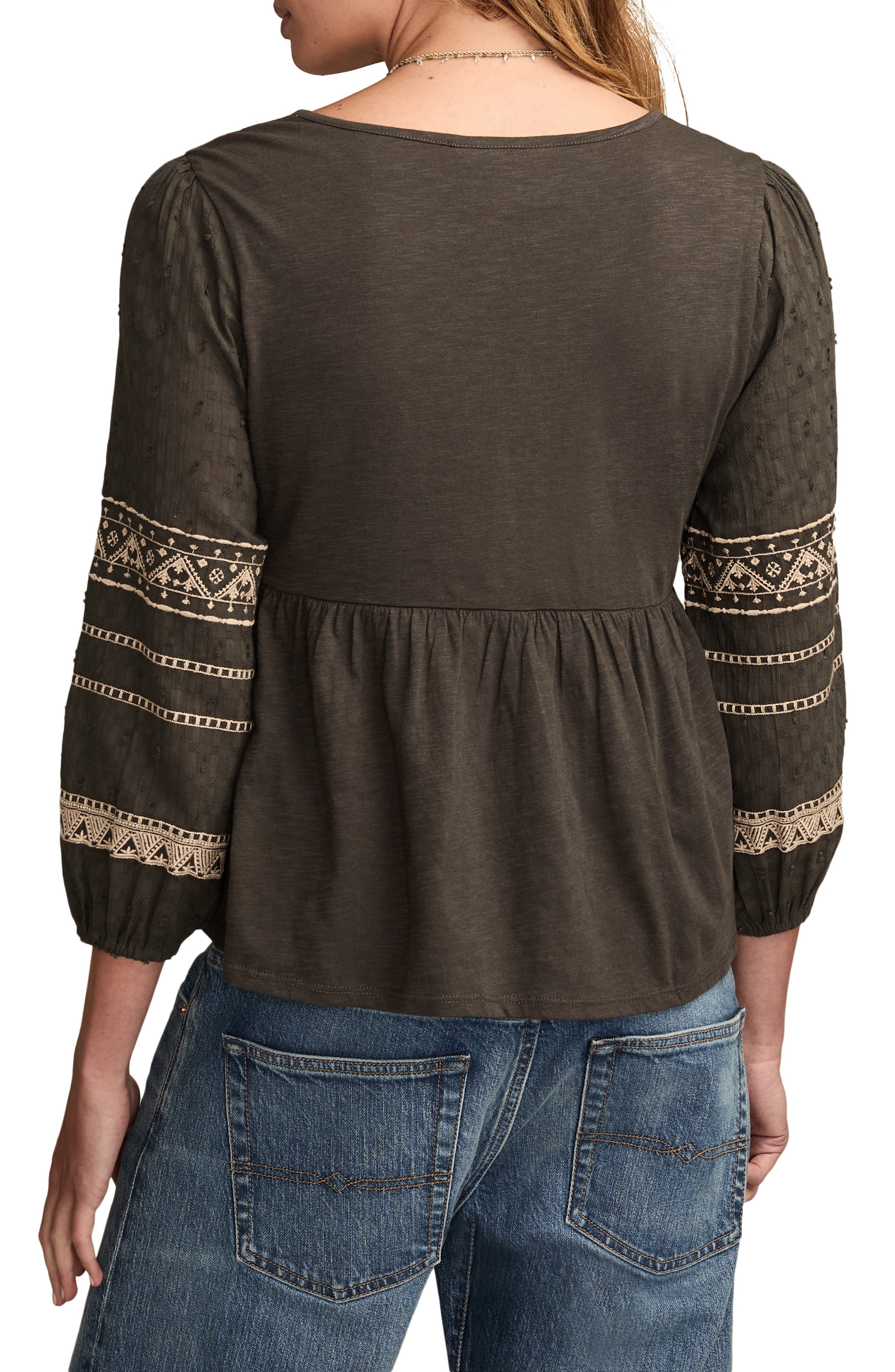 Embroidered Peasant Top - image 2