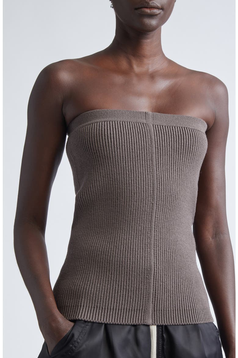 Rib Virgin Wool Blend Tube Top, Alternate, color, DARKDUST