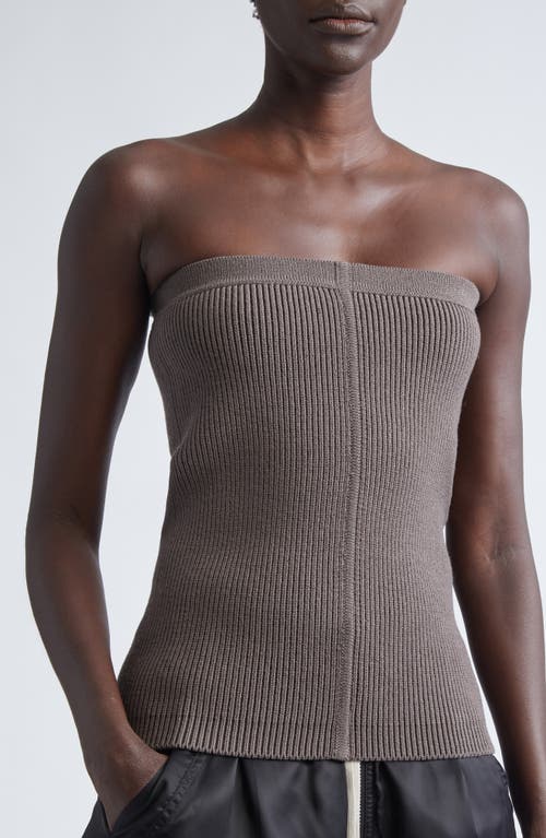 Rick Owens Rib Virgin Wool Blend Tube Top In Brown