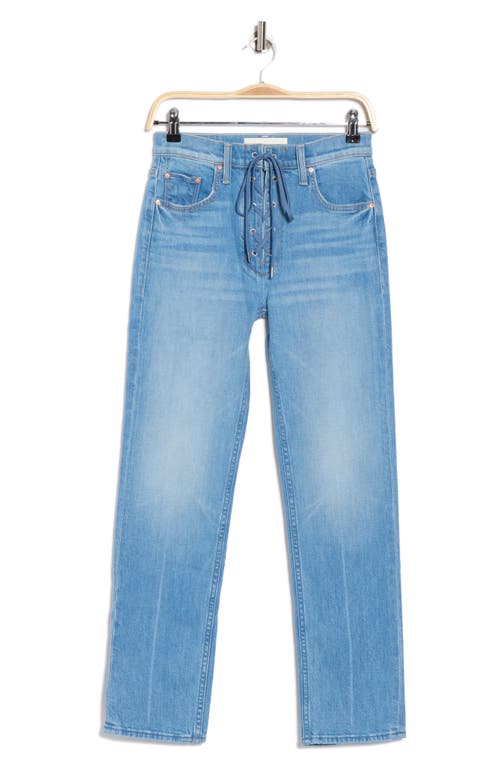 Mother The Lace-up Tomcat Hover Relaxed Straight Jeans In Multi