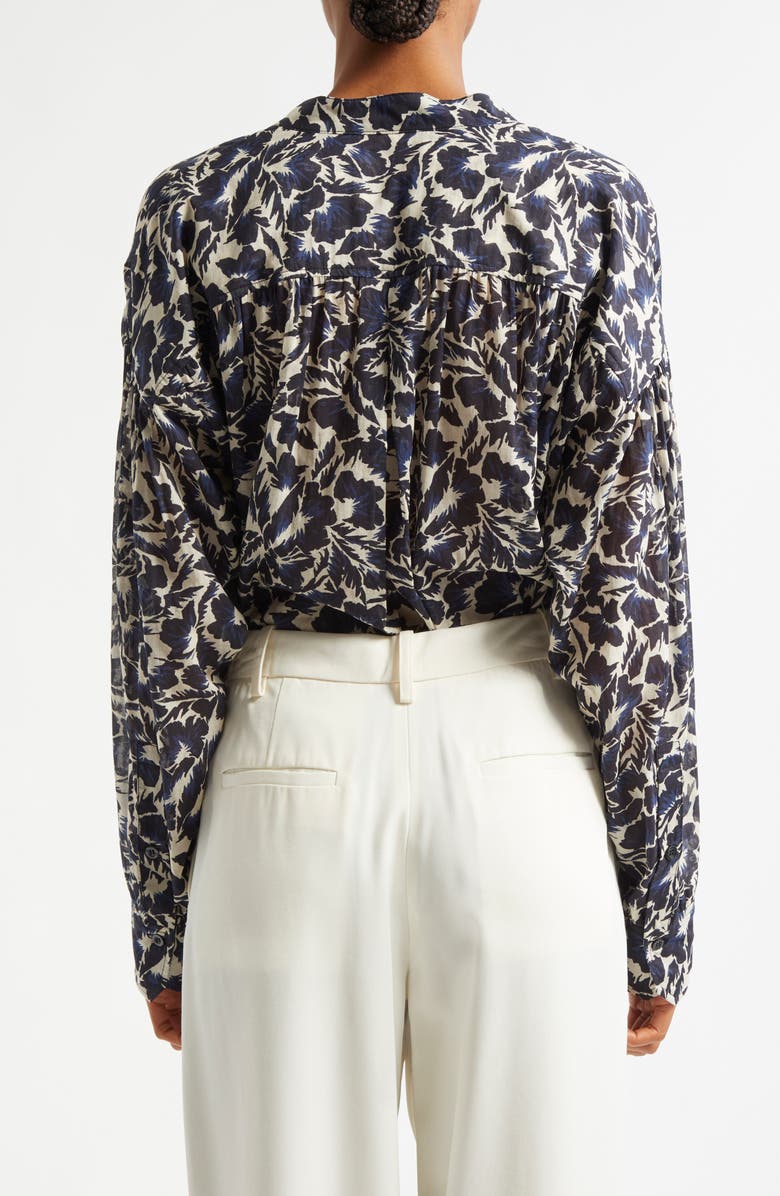 A.L.C. Dylan Floral Print Long Sleeve Shirt, Alternate, color, Navy/ Cream