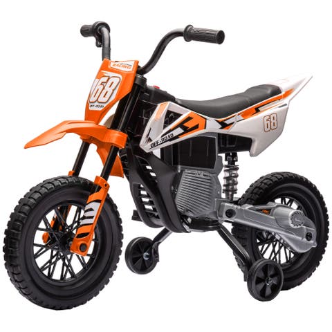 Kids Electric Motorcycle with Training Wheels and Music