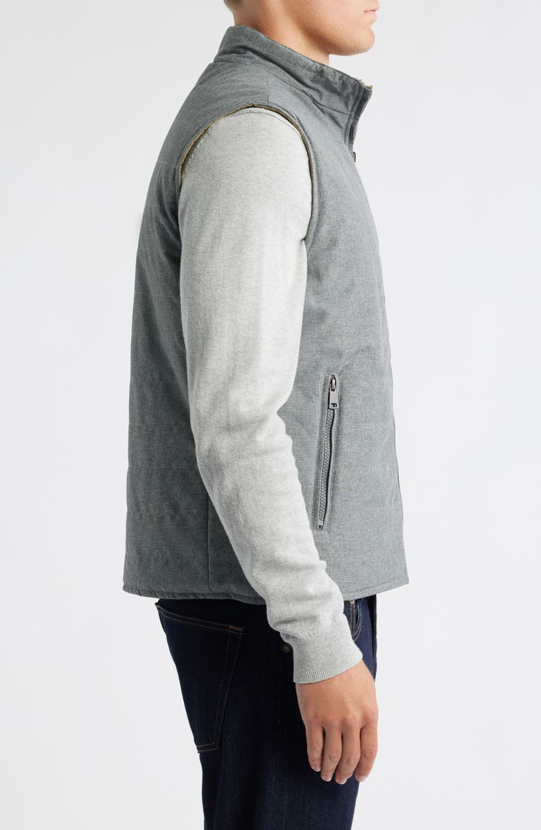 Scott Barber Reversible Quilted Vest, Alternate, color, Charcoal Heather