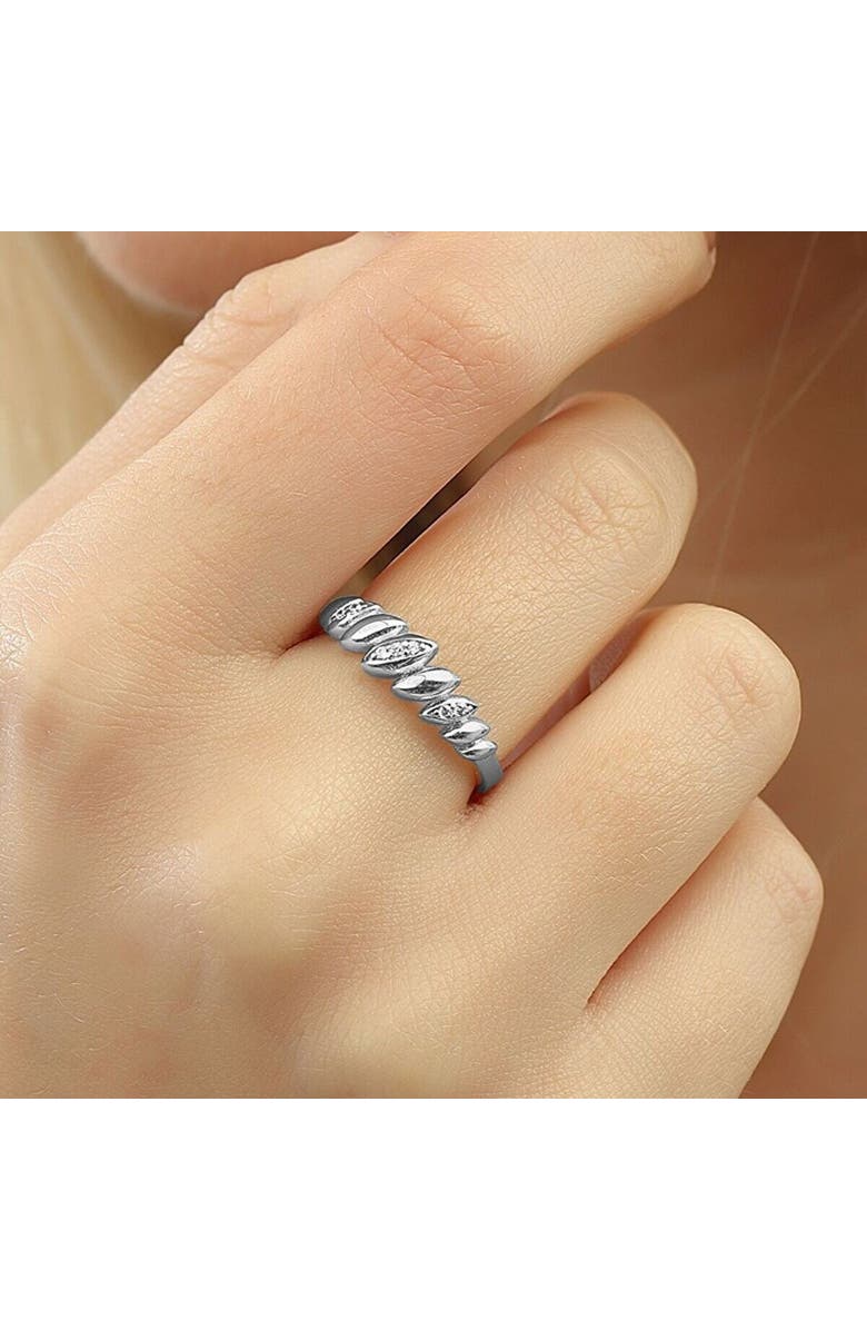 Spero London Lined Stones Marquise Sterling Silver Ring, Alternate, color, Silver