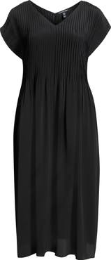 Eileen Fisher V-Neck Silk Maxi Dress