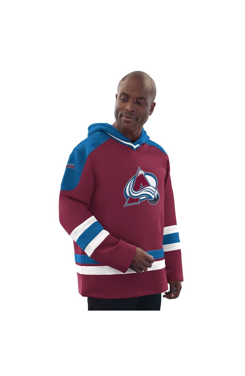 STARTER Men's Starter Burgundy/Blue Colorado Avalanche Hockey Pullover Hoodie, Main, color, Burgundy