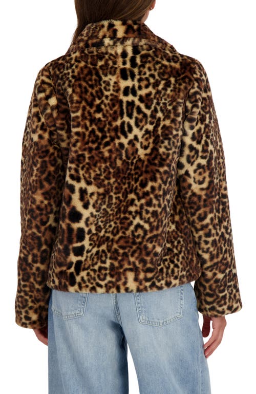 Sebby Short Faux Fur Jacket In Brown