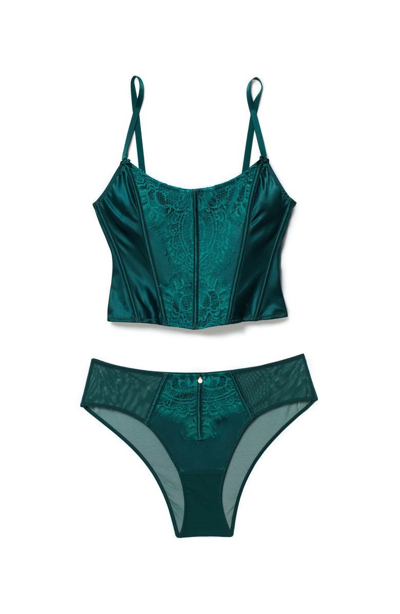 Adore Me Geneviève Cropped Corset & Panty Set, Alternate, color, 