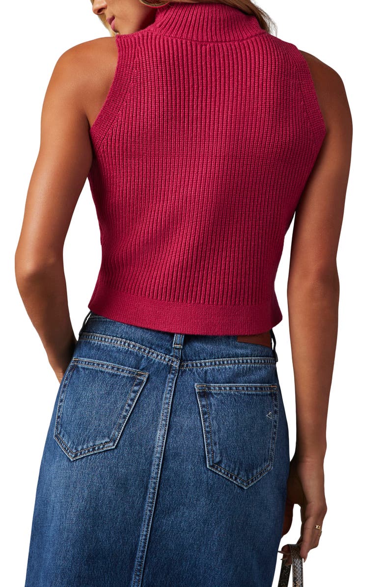 VICI Collection Aleisha Rib Sleeveless Mock Neck Crop Sweater, Alternate, color, 