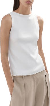 MANGO Suenyo Boat Neck Cotton Blend Top