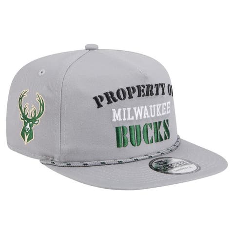 Men's New Era Gray Milwaukee Bucks Throwback Property Of Golfer Snapback Hat