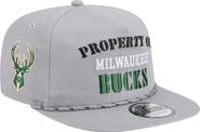 New Era Men's New Era Gray Milwaukee Bucks Throwback Property Of Golfer Snapback Hat