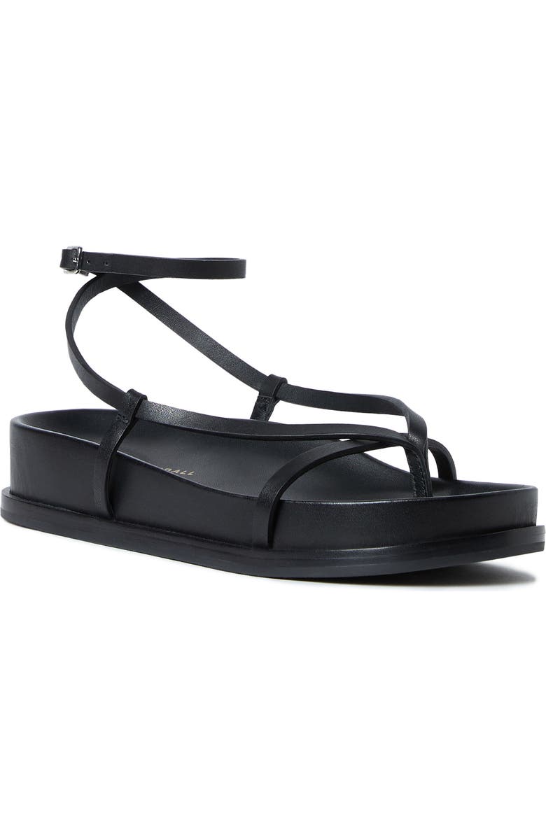 Loeffler Randall <p>Sonny Leather Ankle Wrap Sandal (Women) </p>, Main, color, Black