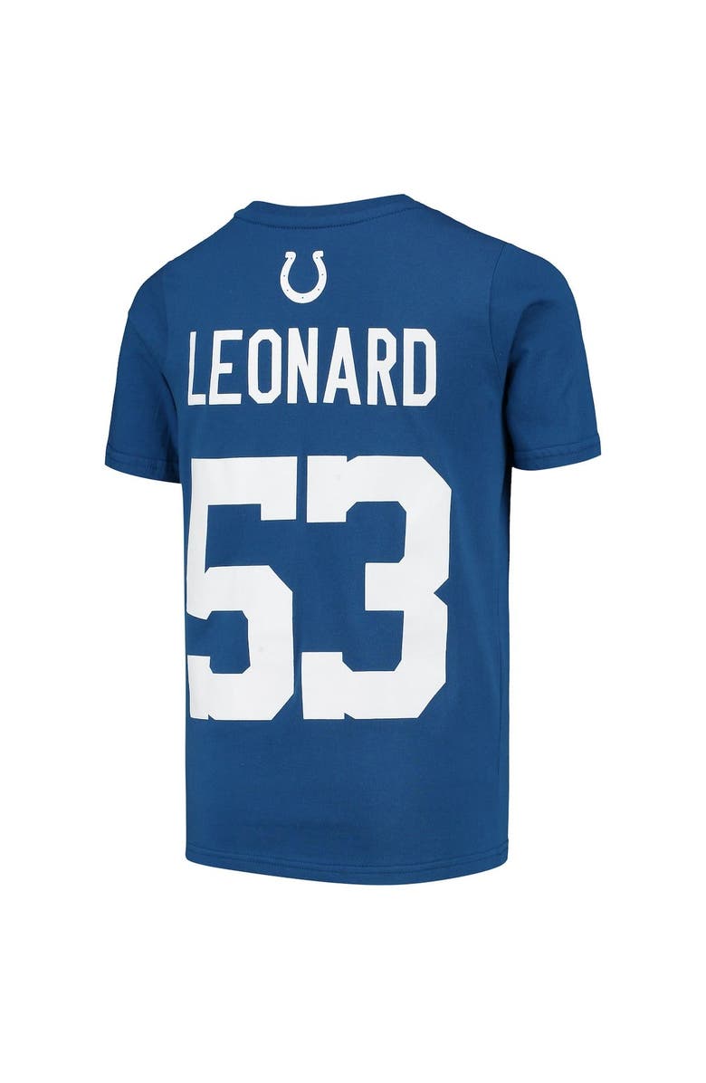 Outerstuff Youth Shaquille Leonard Royal Indianapolis Colts Mainliner Name & Number T-Shirt, Alternate, color, 