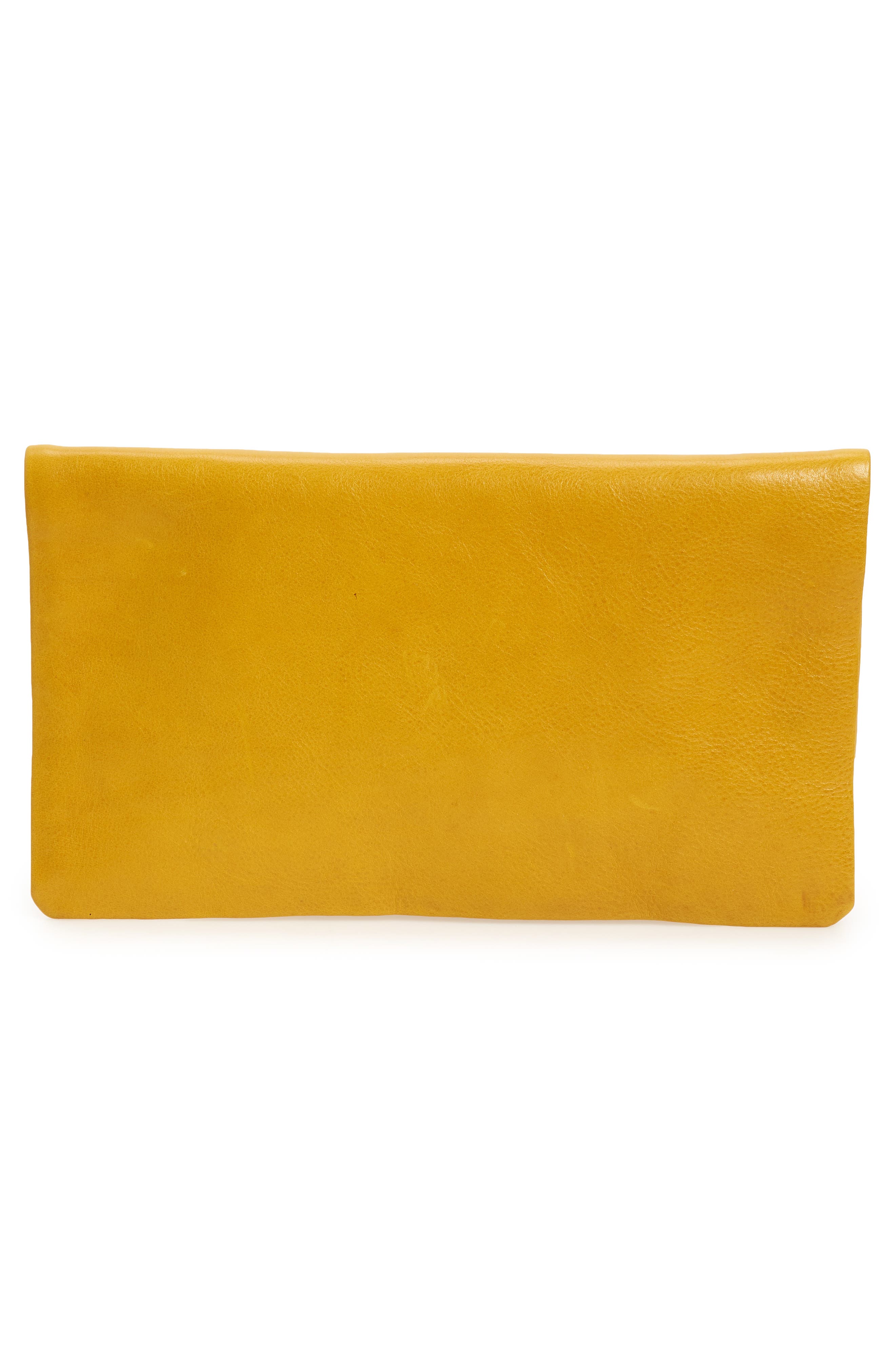 Clare V. Leather Foldover Clutch, Alternate, color, 