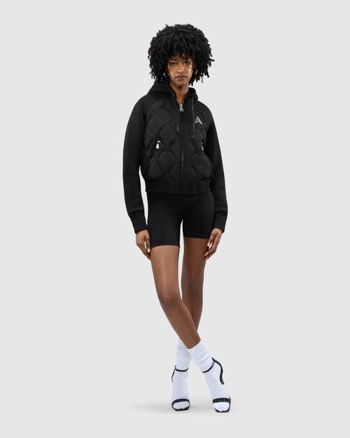 ALPENHAUS SORLIN HYBRID INSULATED BOMBER JACKET WITH REMOVABLE HOOD 