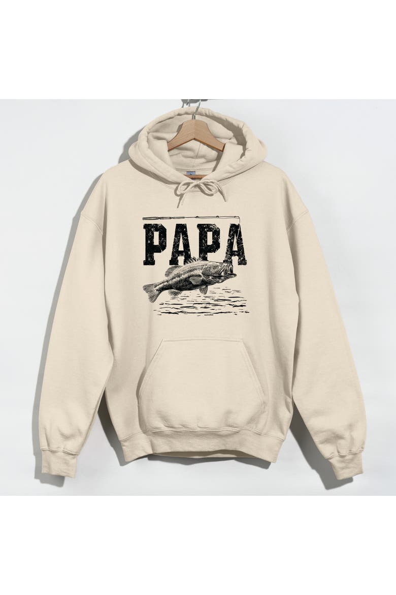 Papa Fishing Distressed Hoodie, Main, color, Dust