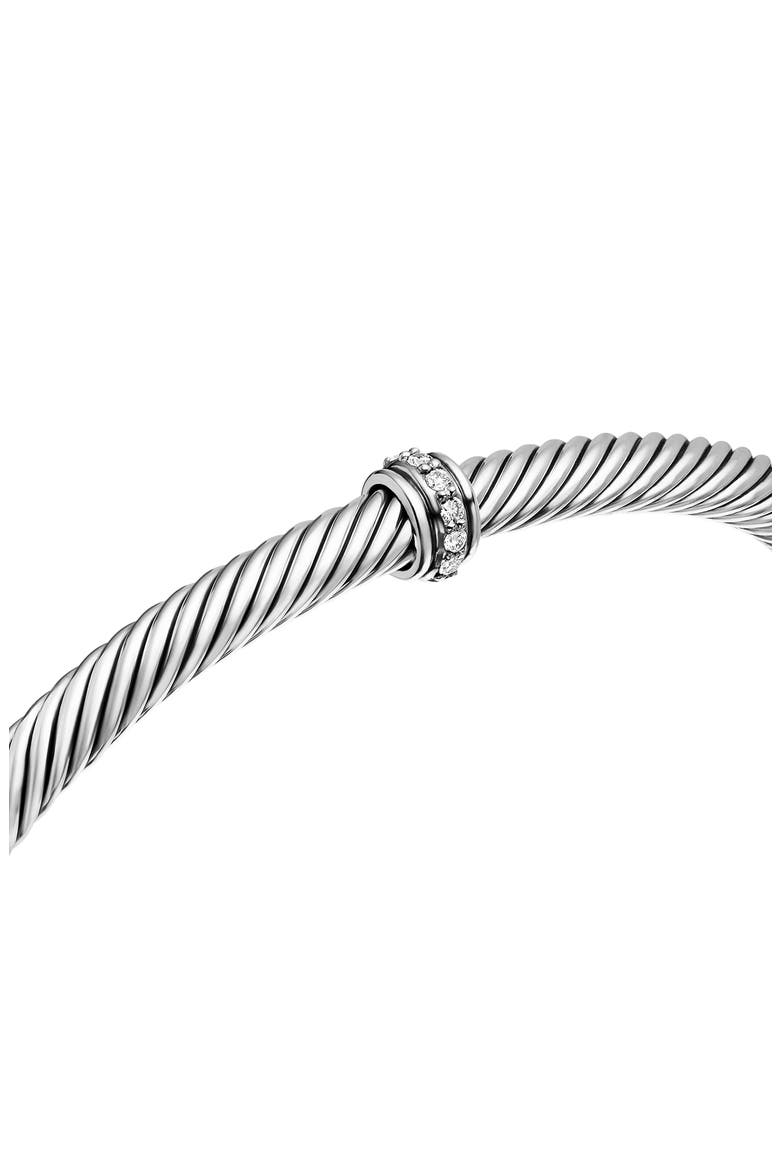 Cable Classic Center Station Bracelet with Diamonds, 4mm, Alternate, color, SILVER PAVE