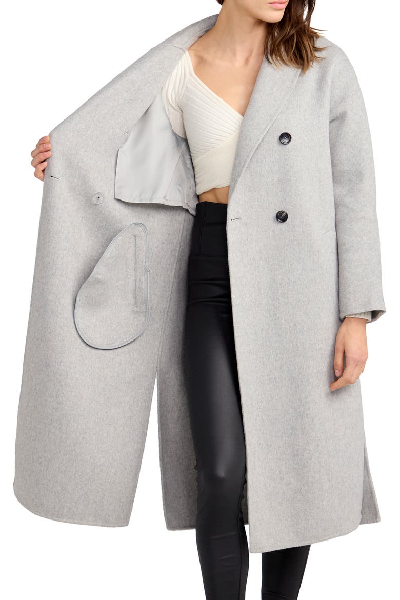 Guest List Oversize Double Breasted Wool Blend Coat, Alternate, color, GREY MARLE