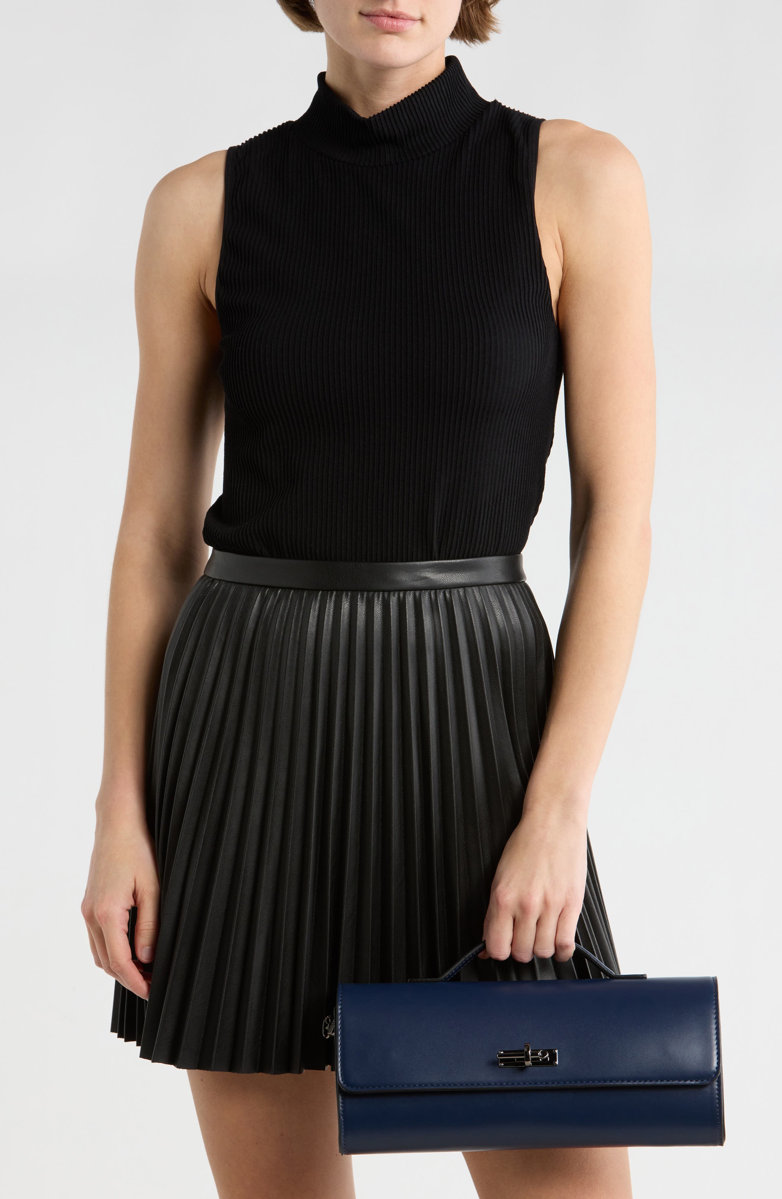 Benovi Clutch, Alternate, color, NAVY